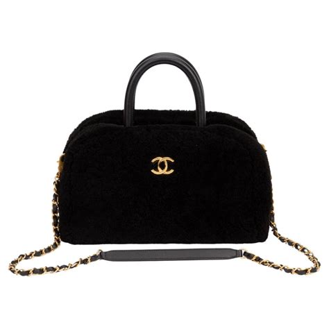 chanel shearling bag|chanel 2020 large bowling bag.